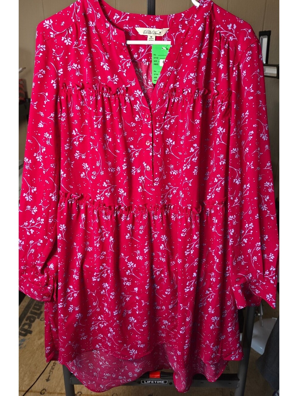 The Pioneer Woman Red Floral Long Sleeve Dress Medium